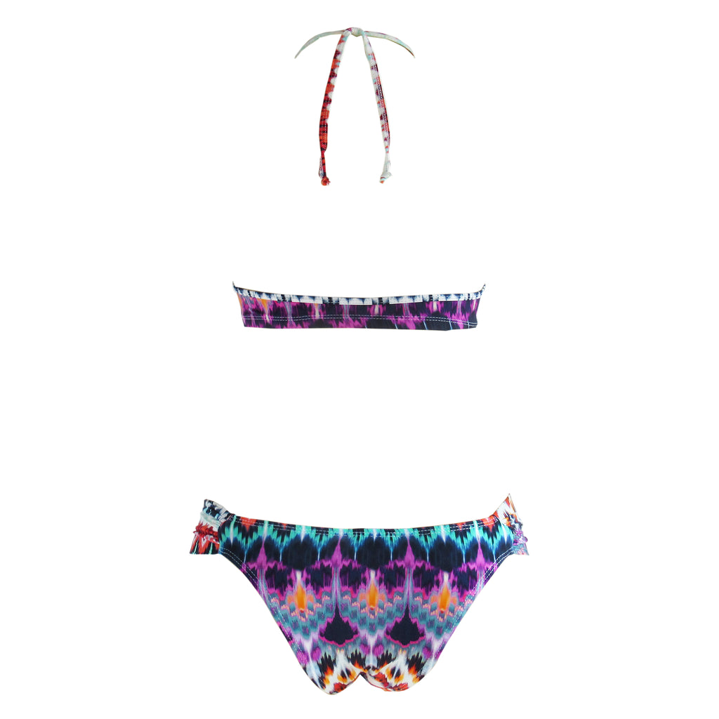 cute tribal print colorful bikini brazilian hipster back view