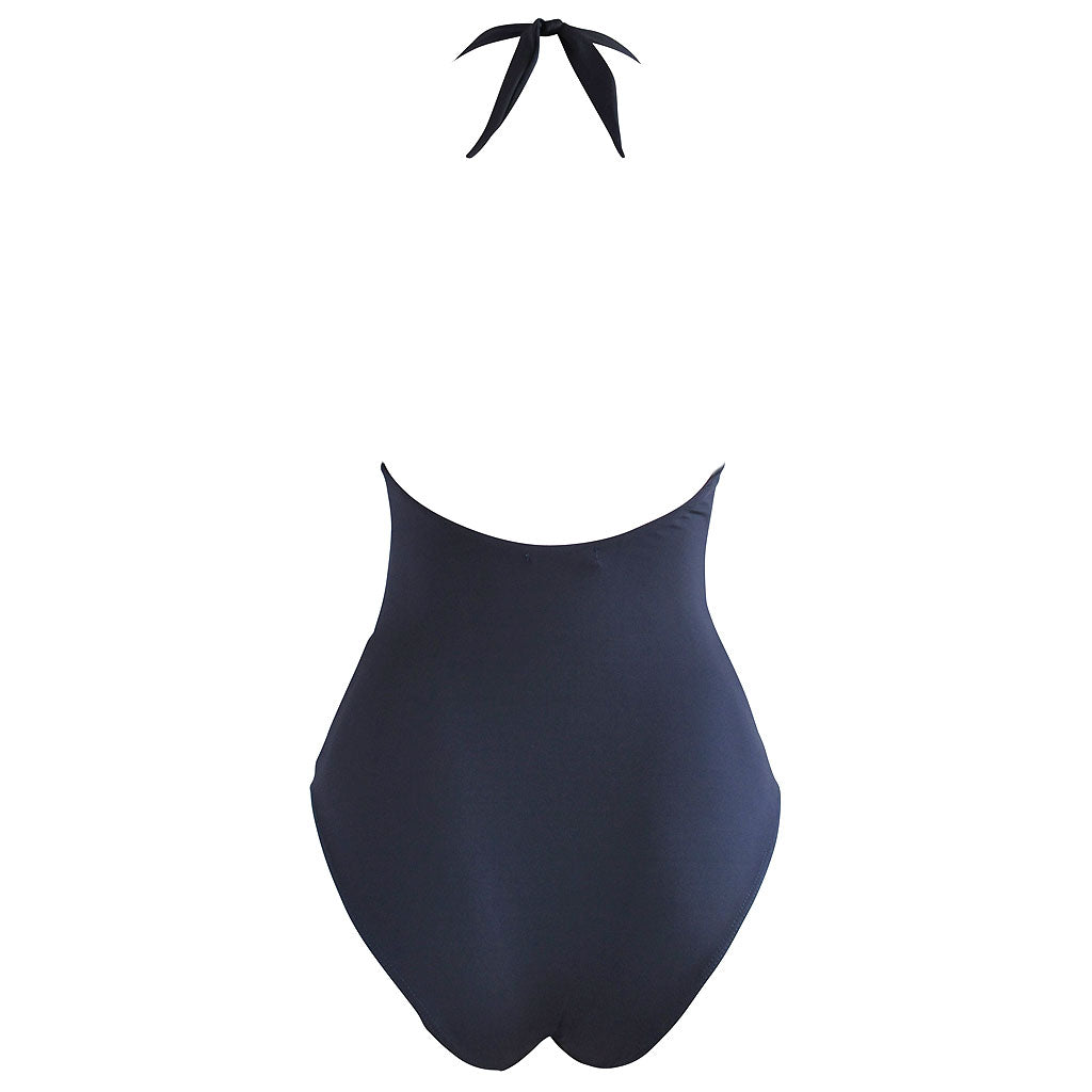 Brigitte Aline Women's One Piece Swimming Suit- Navy