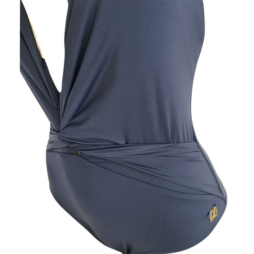 Brigitte Aline Women's One Piece Swimming Suit- Navy