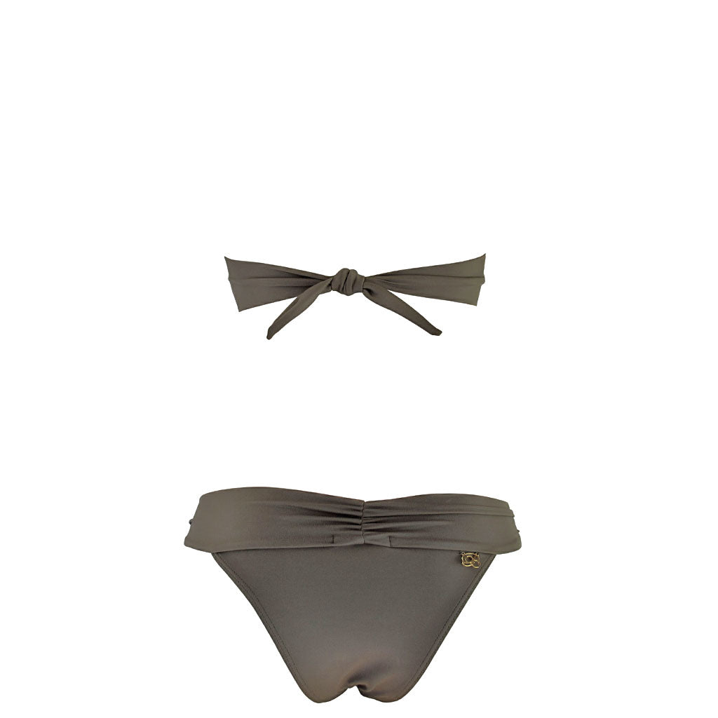 Brigitte Lara Bandeau Bikini - Nude / Army Green