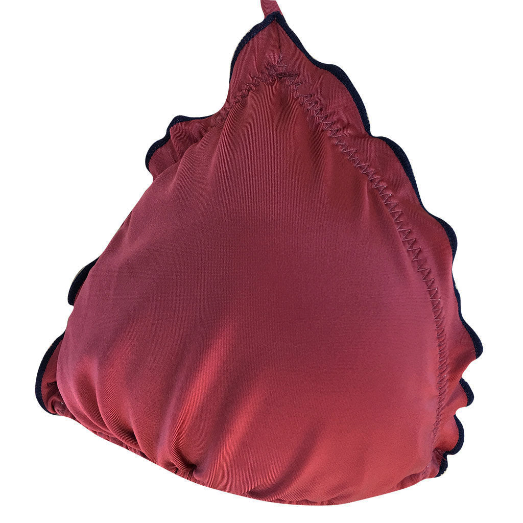 Brigitte Ripple Triangle String Bikini - Goiaba Red