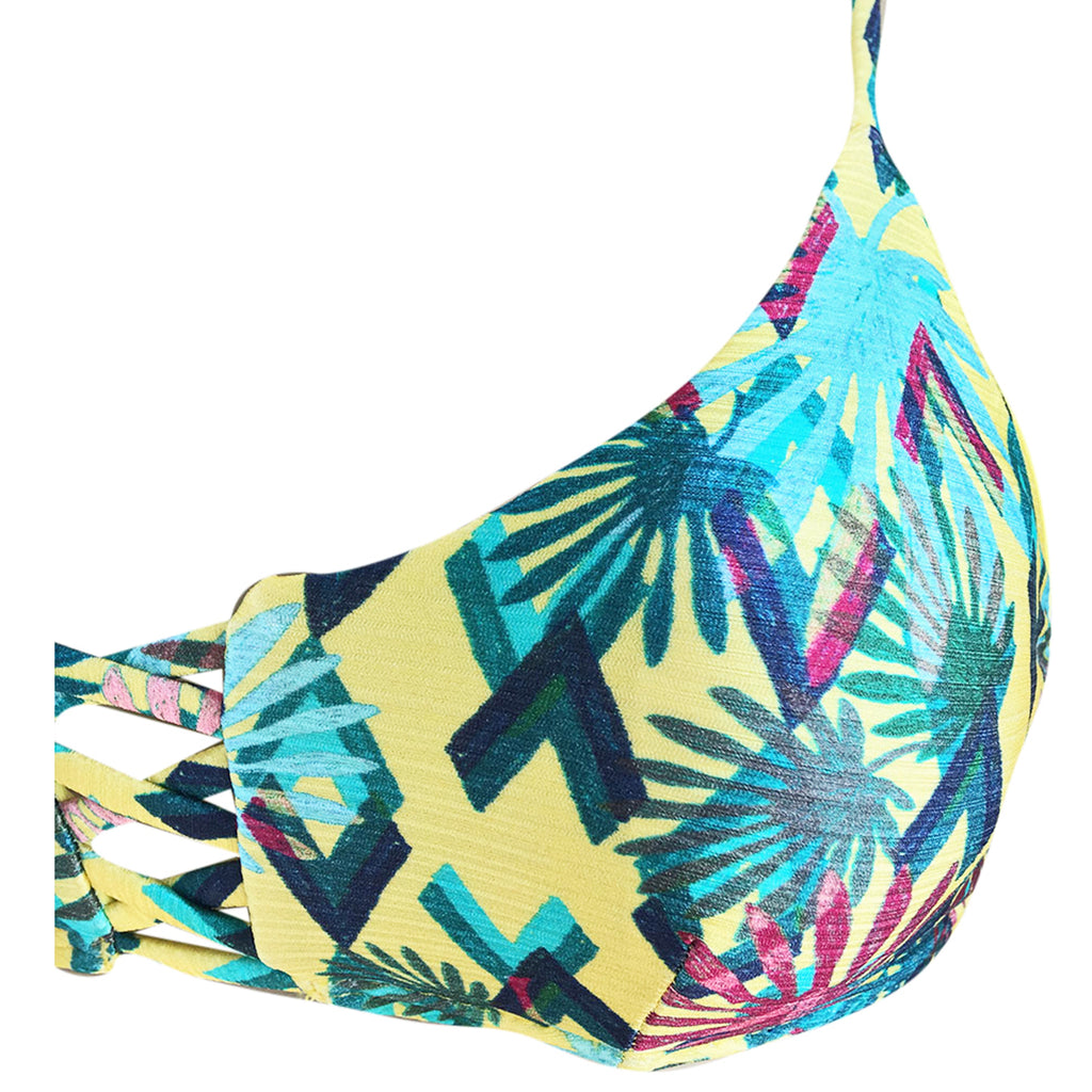 cia. maritima yellow tropical print crop top bikini cheeky bottom