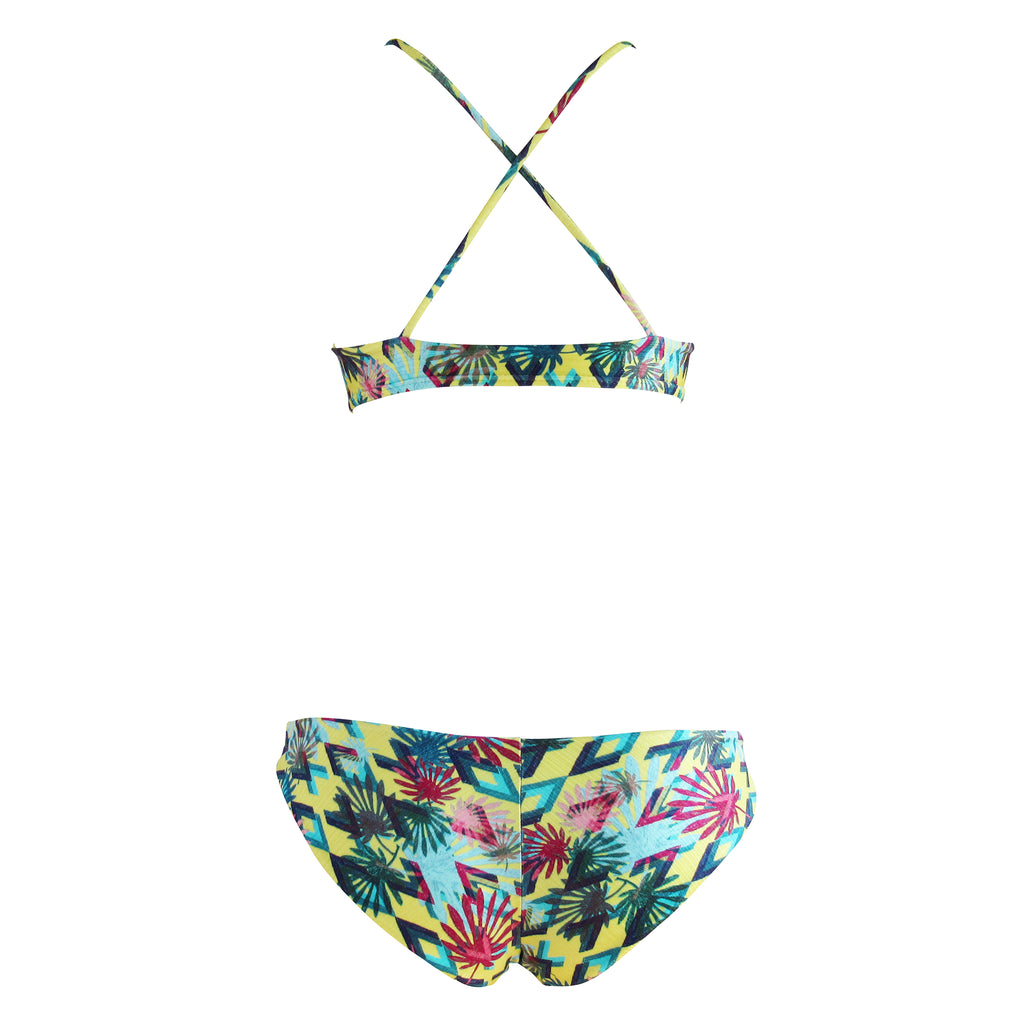 Cia Maritima Yellow Print Two Piece Sport swimsuit designer two piece swimsuit