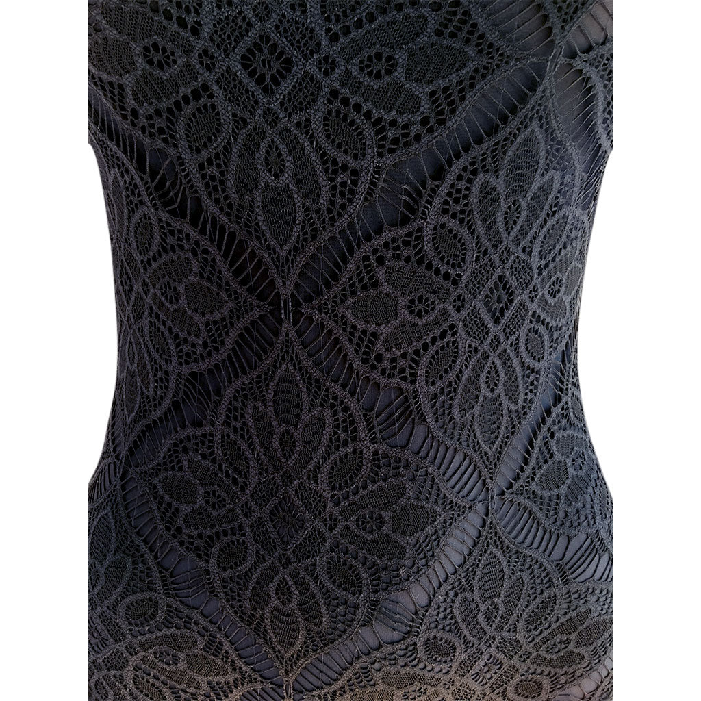 cia. maritima black lace one piece bathing suit
