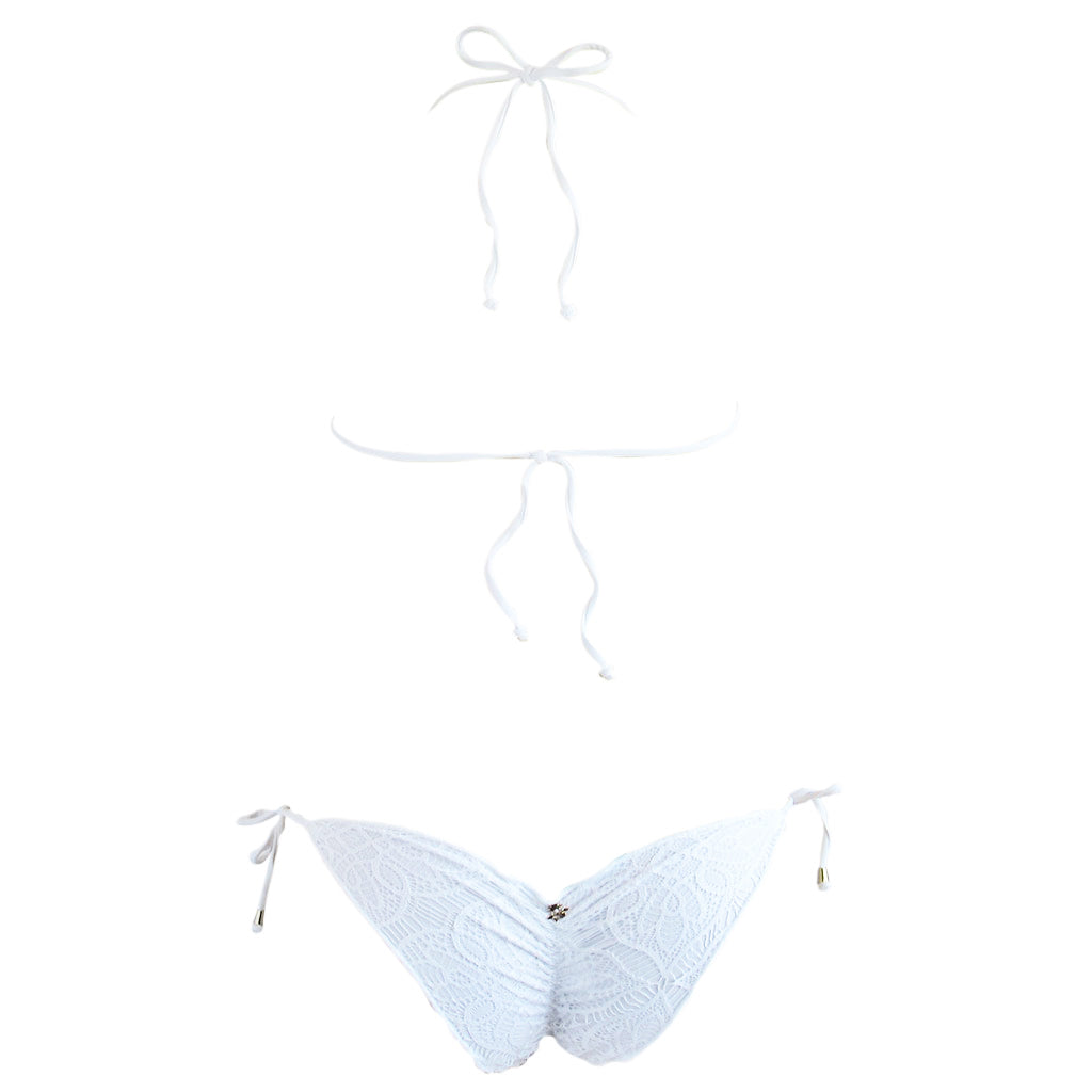 Cia Maritima White Lace Triangle Bikini