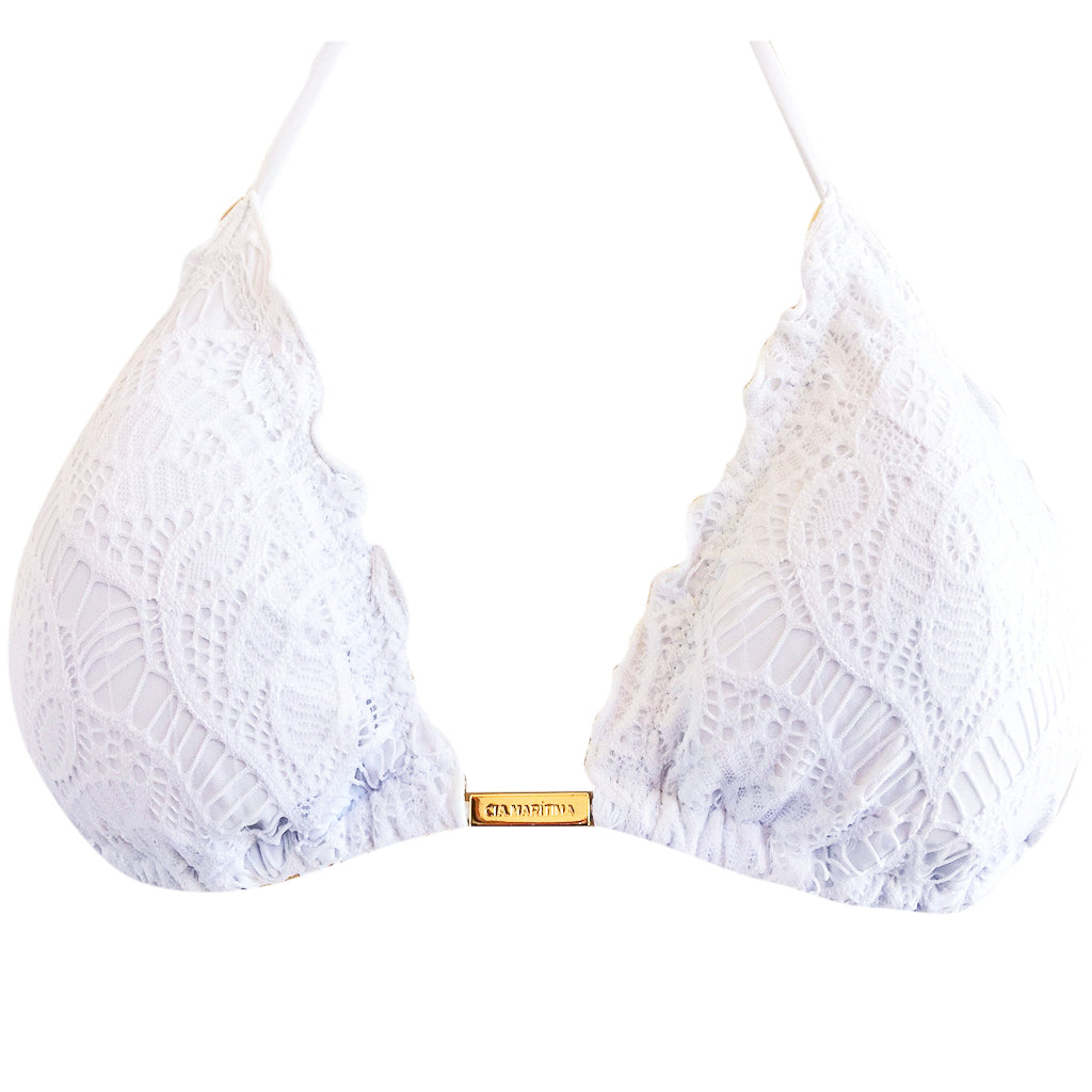 Cia Maritima White Lace Triangle Bikini