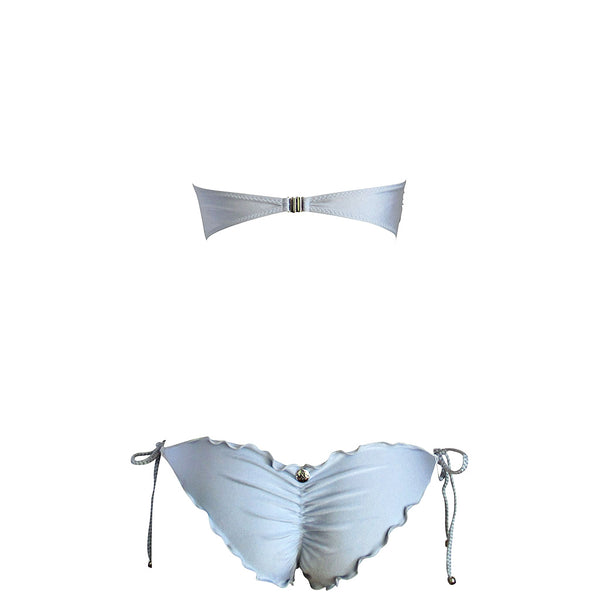 Silver Scrunch Bottom Triangle Bikini - Zuzu Swim - La Sirene