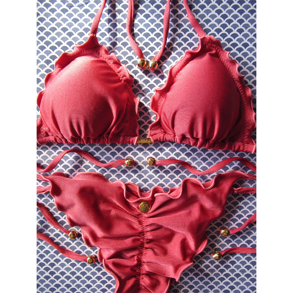 La Sirene Sunshine Triangle Bikini - Guava Red