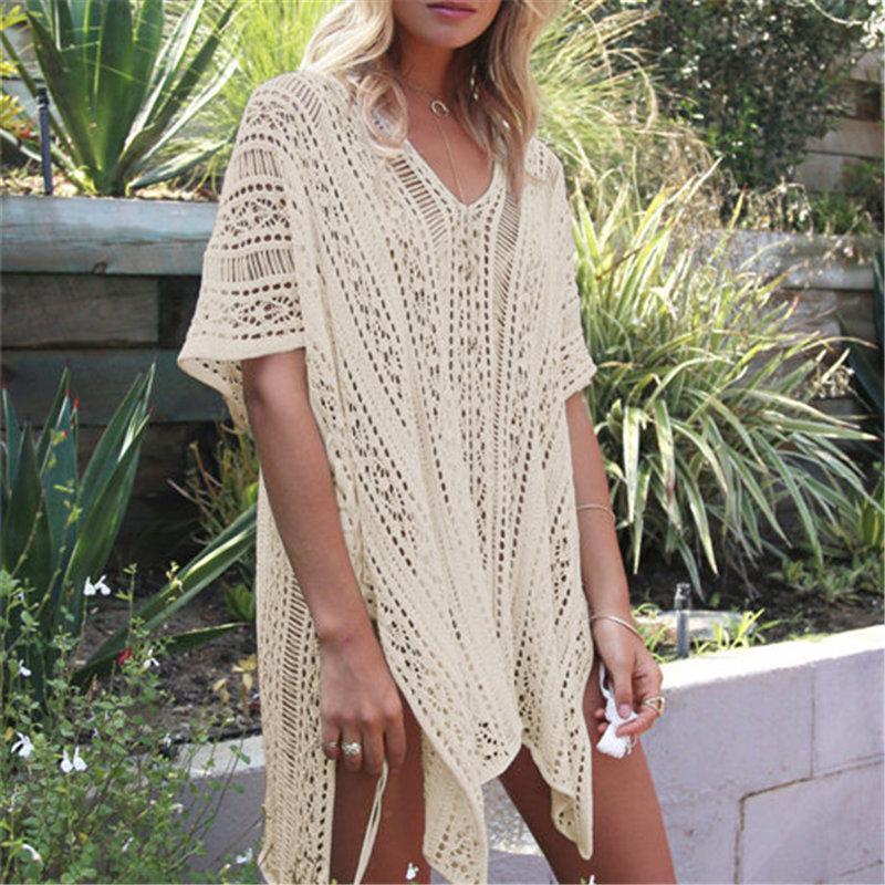 Beach Cover Up Crochet Womens Pareo Beachwear Short