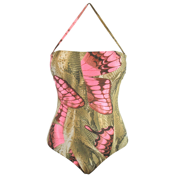 butterfly snakeskin print tankini women's bathing suit tank style one piece 