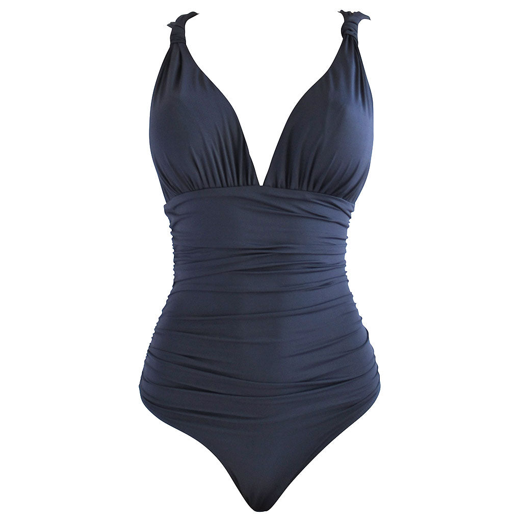 ワンピース水着 VALLO DE NEAR Silhouette Swimsuit Navy Navy Blue Women's One Piece Swimsuit - Zuzu Swim - Brigitte