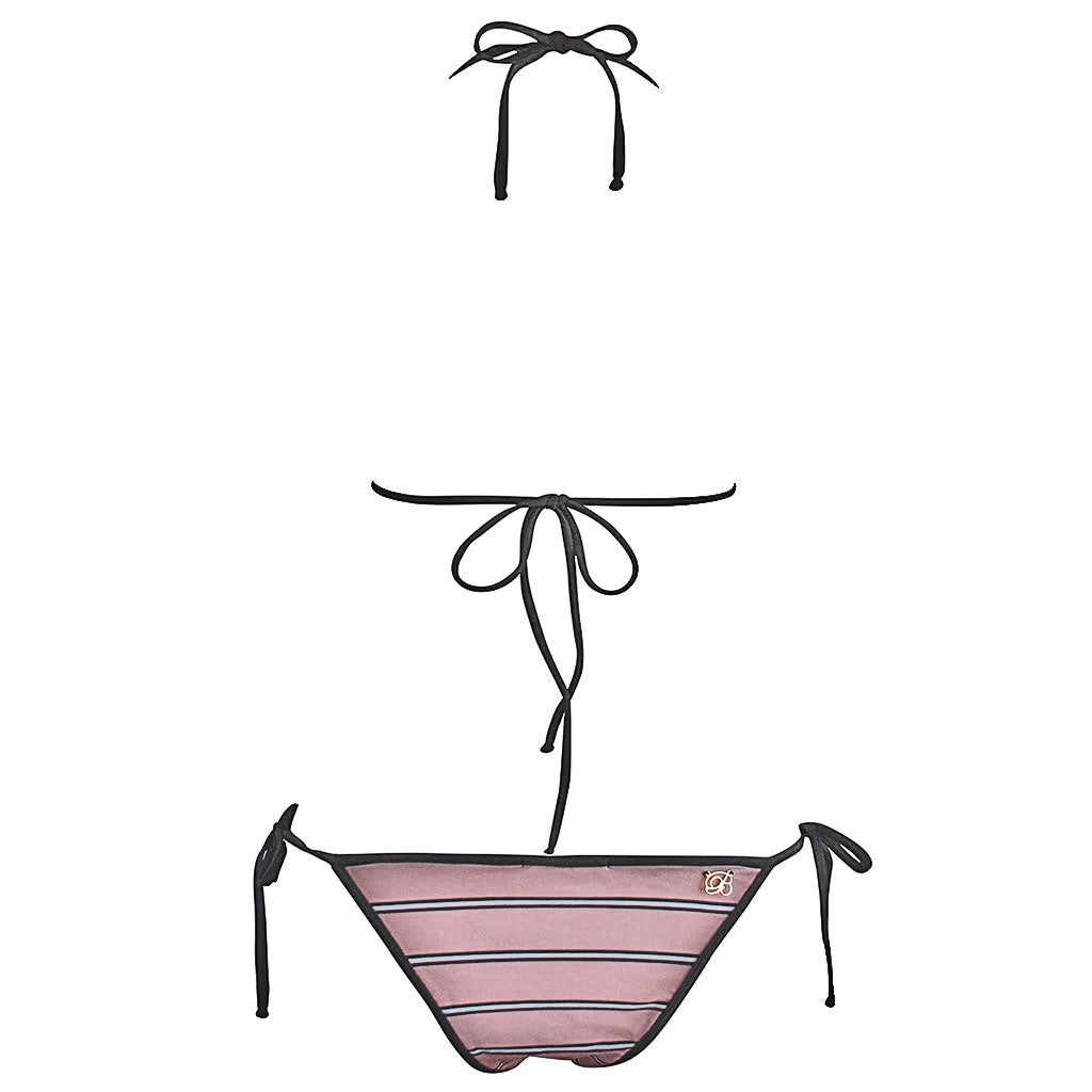 Brigitte Pink Varsity Stripe Triangle Bikini