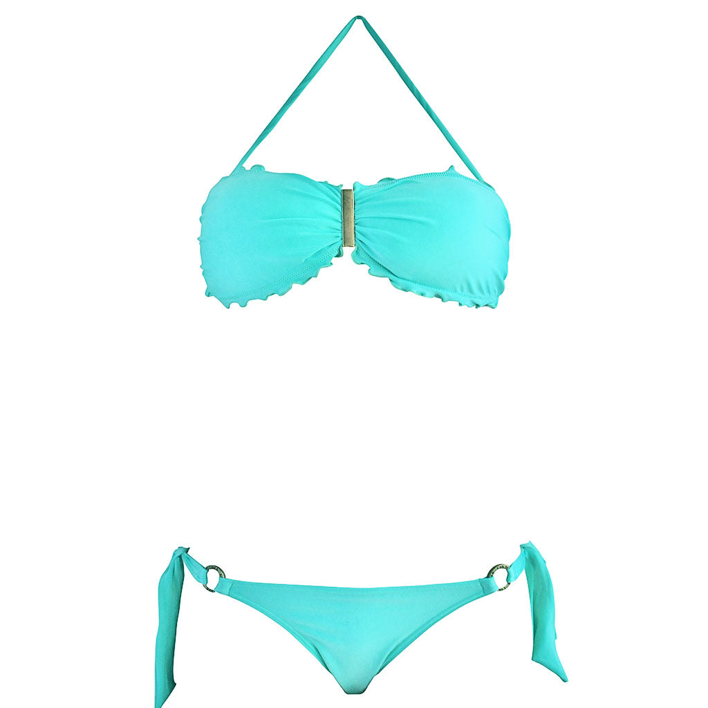 turquoise bandeau bikini