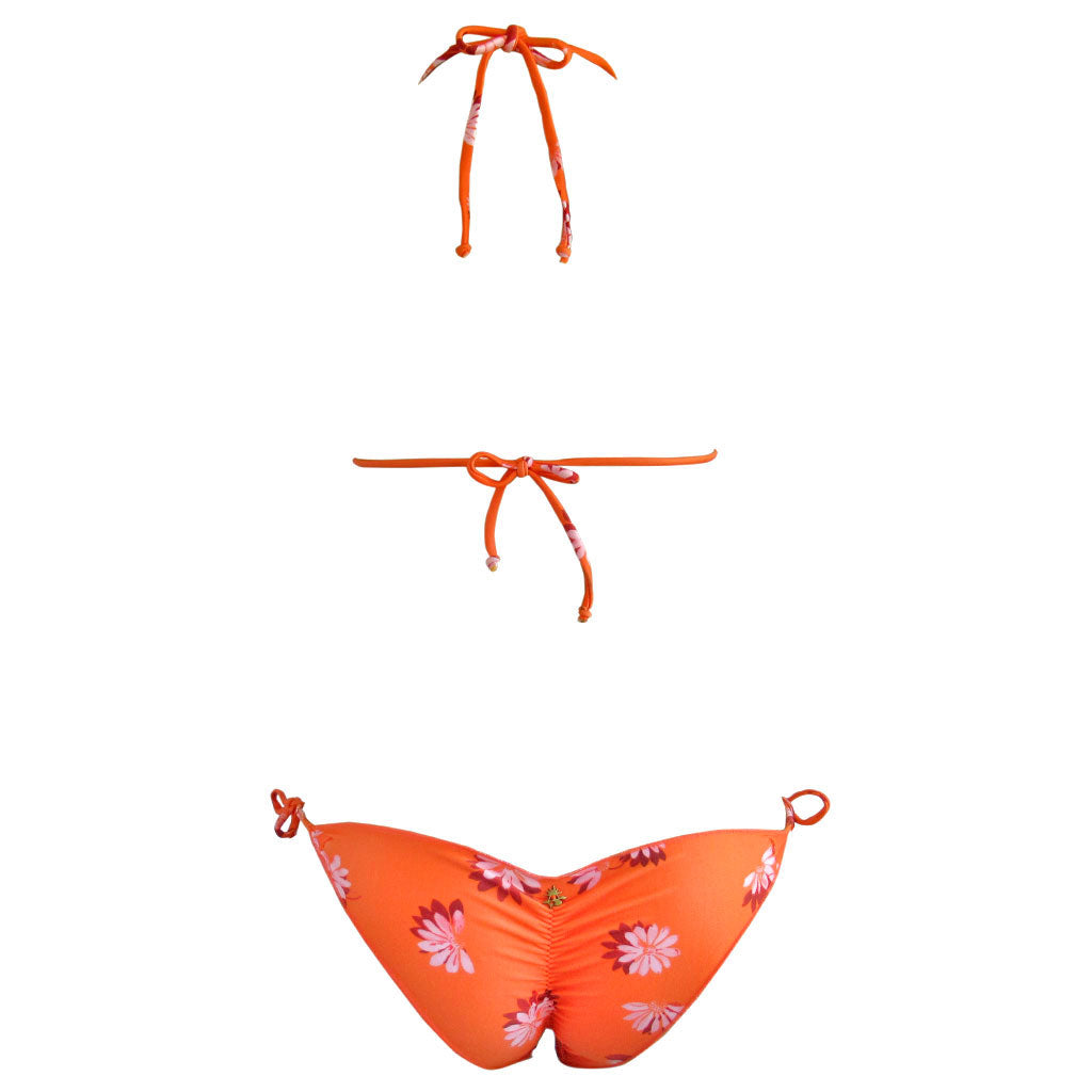 Cia Maritima Orange Bloom Triangle String Bikini