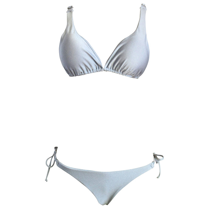 Luxury silver designer swimwear two piece swimming suit cheeky bikinis 
