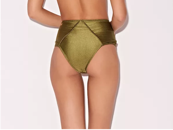 Triya Bebel Army Green Bandeau and Hot Pant Set