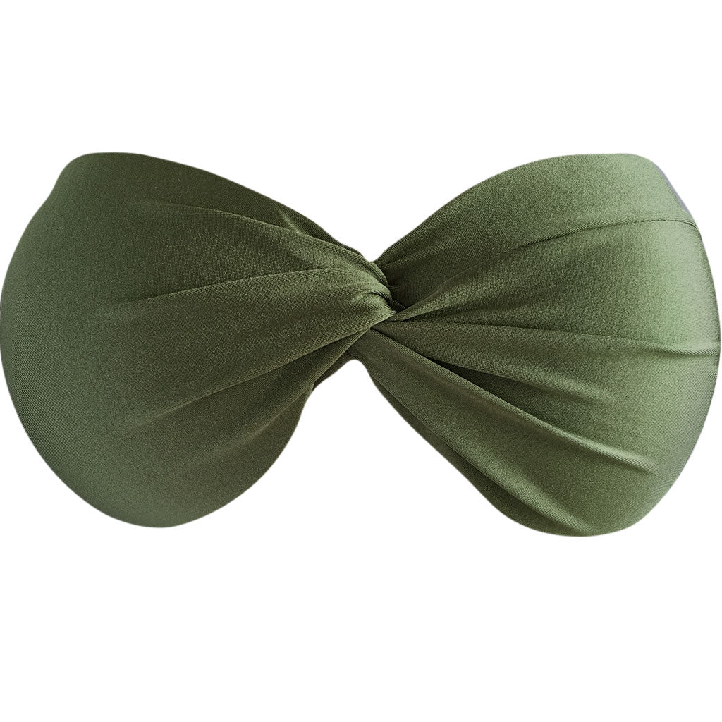 Triya Bebel Army Green Bandeau and Hot Pant Set